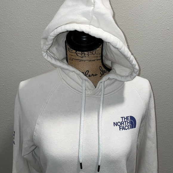 The North Face Off-White Hoodie with Blue Logo - Picture 2 of 7